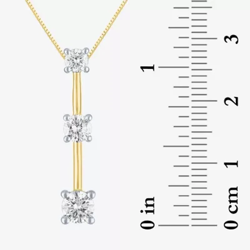(G-H / Si2 I1)														 Womens 1 CT. T.W. Lab Grown White Diamond 10K Gold 16 Inch Pendant Necklace