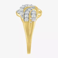 (G-H/Si2-I1) Womens 1 CT. T.W. Lab Grown White Diamond 10K Gold Crossover Band