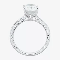(H-I / Si1-Si2) Womens 2 3/4 CT. T.W. Lab Grown White Diamond 10K Gold Oval Side Stone Engagement Ring