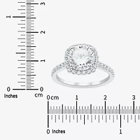(H-I / Si1-Si2) Womens 3 CT. T.W. Lab Grown White Diamond 14K Gold Round Side Stone Halo Engagement Ring
