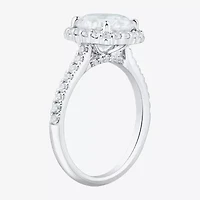 (H-I / Si1-Si2) Womens 3 CT. T.W. Lab Grown White Diamond 14K Gold Round Side Stone Halo Engagement Ring