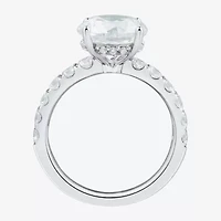 (H-I / Si2) Womens 3 3/4 CT. T.W. Lab Grown White Diamond 14K Gold Round Side Stone Engagement Ring