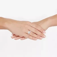 (H-I / Si2) Womens 3 3/4 CT. T.W. Lab Grown White Diamond 14K Gold Round Side Stone Engagement Ring