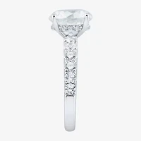 (H-I / Si2) Womens 3 3/4 CT. T.W. Lab Grown White Diamond 14K Gold Round Side Stone Engagement Ring