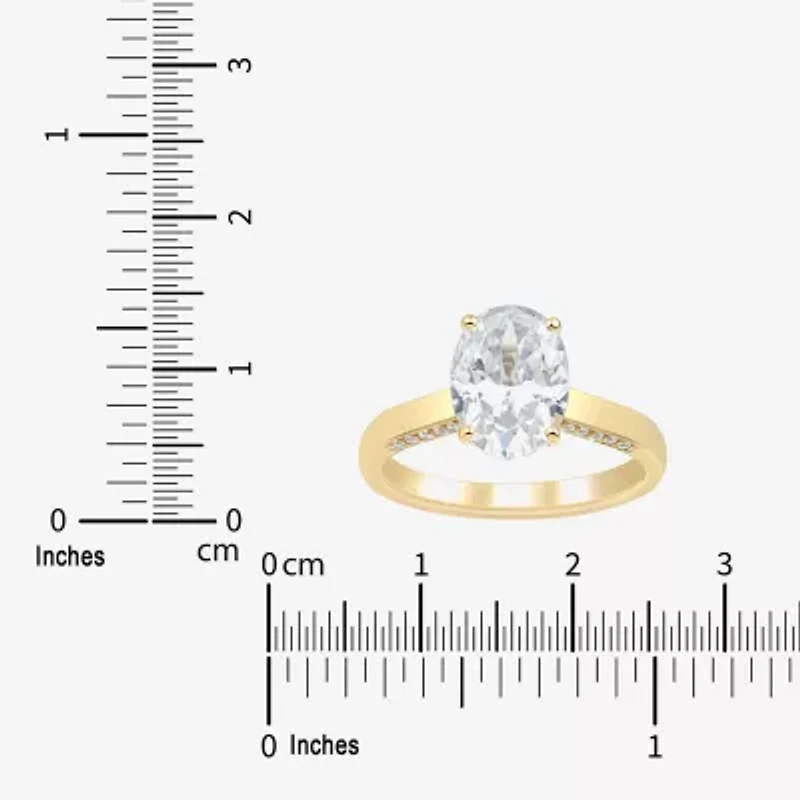 (H-I / Si1-Si2) Womens 2 3/4 CT. T.W. Lab Grown White Diamond 10K Gold Oval Solitaire Engagement Ring