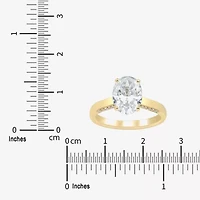 (H-I / Si1-Si2) Womens 2 3/4 CT. T.W. Lab Grown White Diamond 10K Gold Oval Solitaire Engagement Ring
