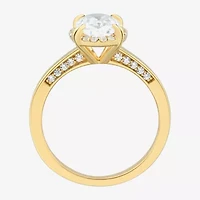 (H-I / Si1-Si2) Womens 2 CT. T.W. Lab Grown White Diamond 10K Gold Oval Halo Engagement Ring