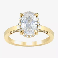 (H-I / Si1-Si2) Womens 2 CT. T.W. Lab Grown White Diamond 10K Gold Oval Halo Engagement Ring