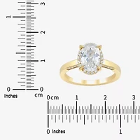 (H-I / Si1-Si2) Womens 2 CT. T.W. Lab Grown White Diamond 10K Gold Oval Halo Engagement Ring