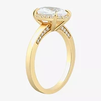 (H-I / Si1-Si2) Womens 2 CT. T.W. Lab Grown White Diamond 10K Gold Oval Halo Engagement Ring