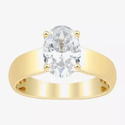 (H-I / Si1-Si2) Womens 2 CT. T.W. Lab Grown White Diamond 14K Gold Oval Solitaire Engagement Ring
