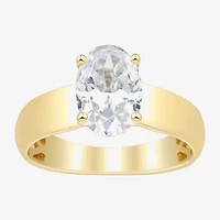 (H-I / Si1-Si2) Womens 2 CT. T.W. Lab Grown White Diamond 14K Gold Oval Solitaire Engagement Ring