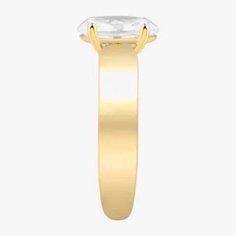 (H-I / Si1-Si2) Womens 2 CT. T.W. Lab Grown White Diamond 14K Gold Oval Solitaire Engagement Ring