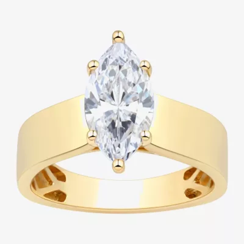 Womens 2 CT. T.W. Lab Grown White Diamond 14K Gold Marquise Solitaire Engagement Ring