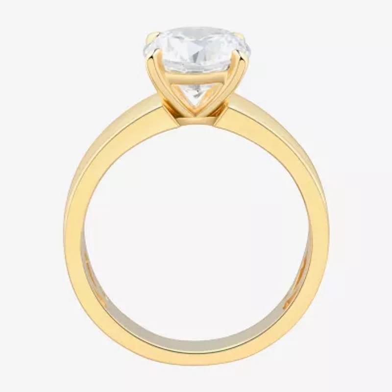 (H-I / Si1-Si2) Womens 2 CT. T.W. Lab Grown White Diamond 14K Gold Round Solitaire Engagement Ring