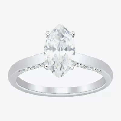 (H-I / Si1-Si2) Womens 1 3/4 CT. T.W. Lab Grown White Diamond 10K Gold Marquise Engagement Ring