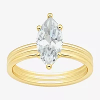 (H-I / Si1-Si2) Womens 1 5/8 CT. T.W. Lab Grown White Diamond 14K Gold Marquise Solitaire Engagement Ring