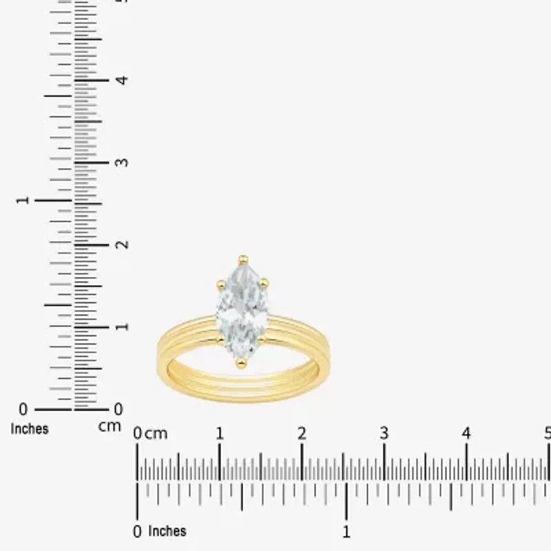(H-I / Si1-Si2) Womens 1 5/8 CT. T.W. Lab Grown White Diamond 14K Gold Marquise Solitaire Engagement Ring
