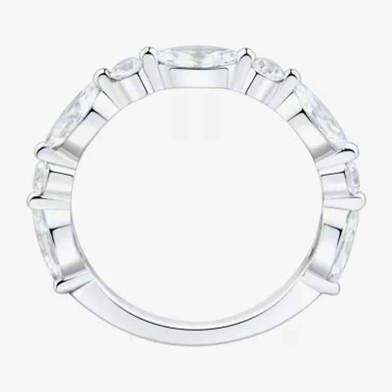 (H-I / Si2) Womens 3.5MM 1 1/2 CT. T.W. Lab Grown White Diamond 10K Gold Wedding Band