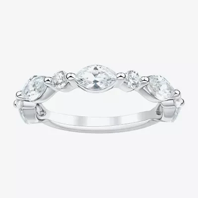 (H-I / Si2) Womens 3.5MM 1 1/2 CT. T.W. Lab Grown White Diamond 10K Gold Wedding Band