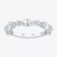 (H-I / Si2) Womens 3.5MM 1 1/2 CT. T.W. Lab Grown White Diamond 10K Gold Wedding Band