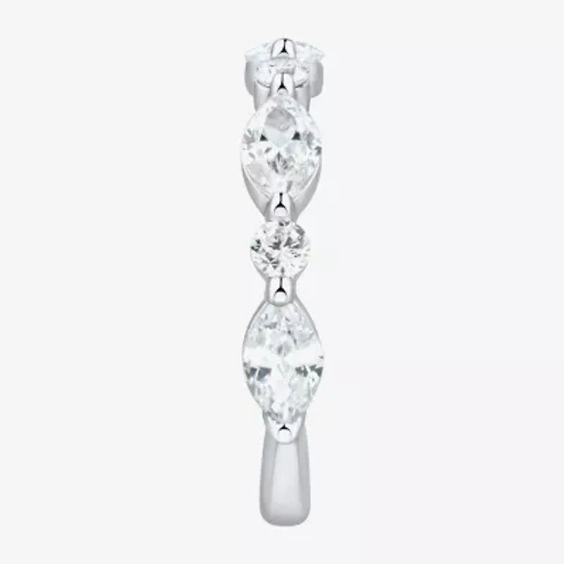 (H-I / Si2) Womens 3.5MM 1 1/2 CT. T.W. Lab Grown White Diamond 10K Gold Wedding Band