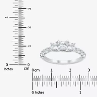 Love Lives Forever Womens 1 1/2 CT. T.W. White Diamond 10K Gold Round Side Stone 3-Stone Engagement Ring