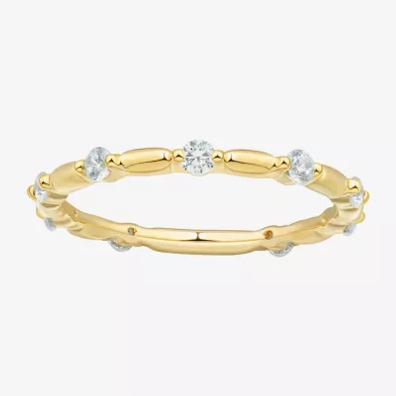 (H-I / Si2) Womens 1/3 CT. T.W. Lab Grown White Diamond 10K Gold Wedding Band