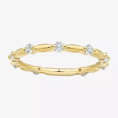 (H-I / Si2) Womens 1/3 CT. T.W. Lab Grown White Diamond 10K Gold Wedding Band