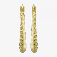 Croissant Womens 10K Gold 22mm Round Hoop Earrings