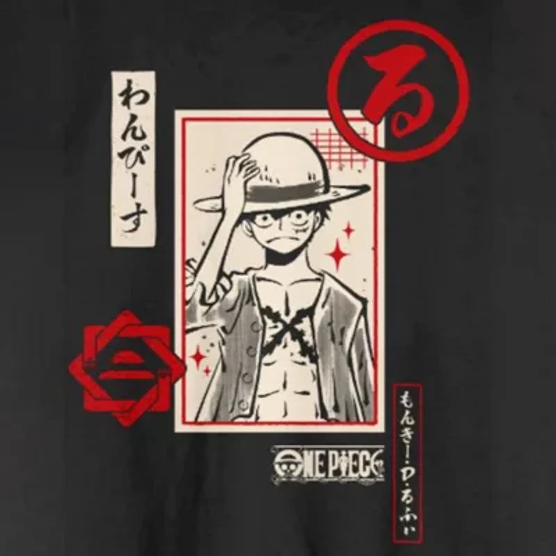 One Piece Mens Crew Neck Short Sleeve Regular Fit Graphic T-Shirt