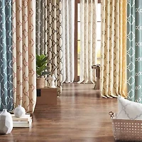 Madison Park Westmont Fretwork Print Grommet Top Light-Filtering Single Curtain Panel