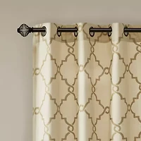 Madison Park Westmont Fretwork Print Grommet Top Light-Filtering Single Curtain Panel