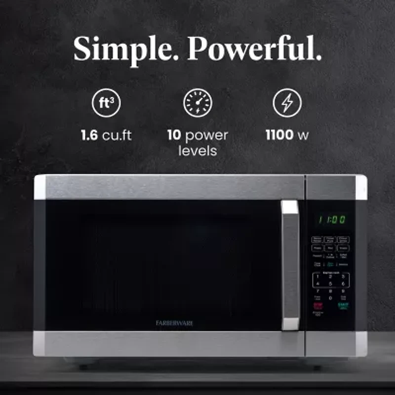 Farberware Professional 1.6 cu ft 1100-Watt Microwave Oven with Smart Sensor