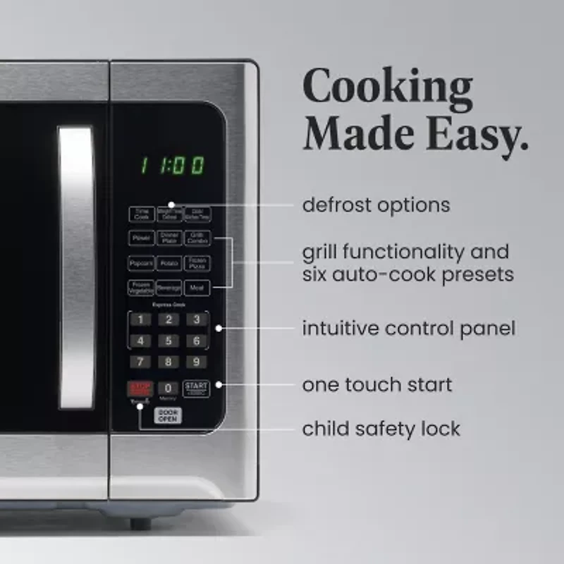 Farberware FM12SSG Professional 1.2 Cu.Ft. Microwave and Grill Oven, 1100 Watt