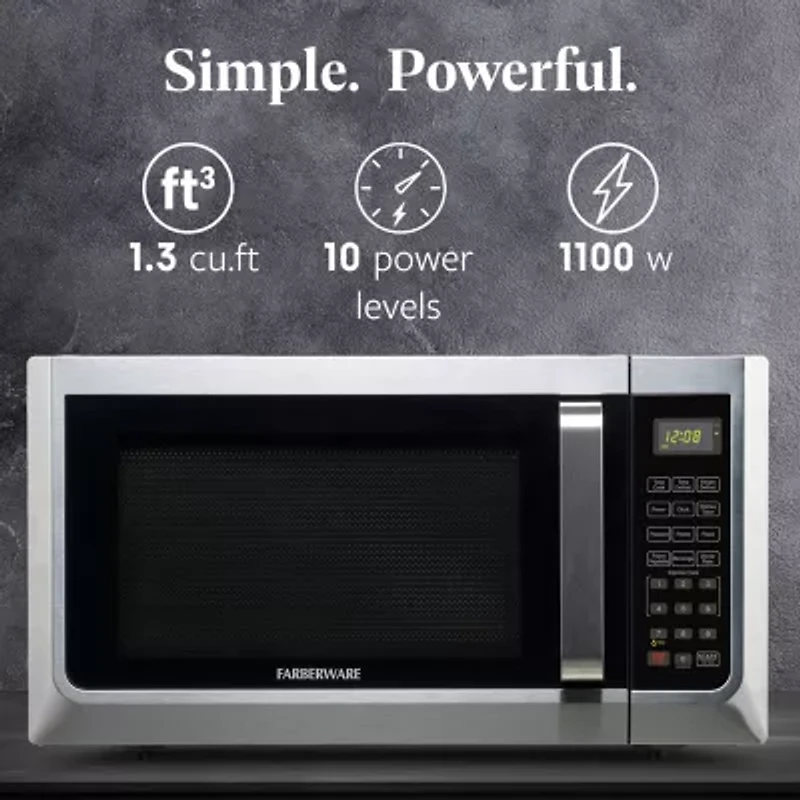 Farberware FMG13SS 1.3 Microwave Oven w LED Light/SENSOR 1100 Watts