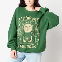 The Moon Celestial Crew Sweatshirt Womens Neck Long Sleeve Juniors