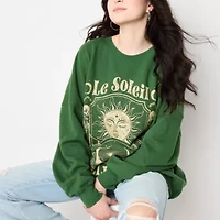 The Moon Celestial Crew Sweatshirt Womens Neck Long Sleeve Juniors