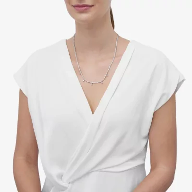 (H-I/ Si2) Womens 6 CT. T.W. Lab Grown White Diamond 10K Gold 20 Inch Pendant Necklace