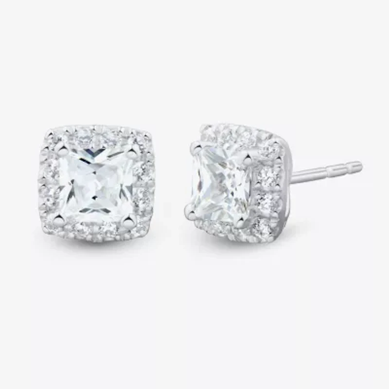 (H-I / Si1-Si2) 1 1/2 CT. T.W. Lab Grown White Diamond 10K White Gold Stud Earrings