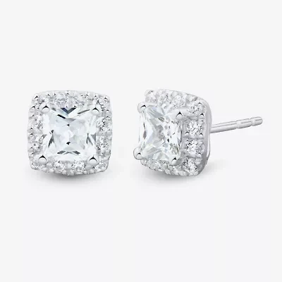 (H-I / Si1-Si2) 1 1/2 CT. T.W. Lab Grown White Diamond 10K White Gold Stud Earrings