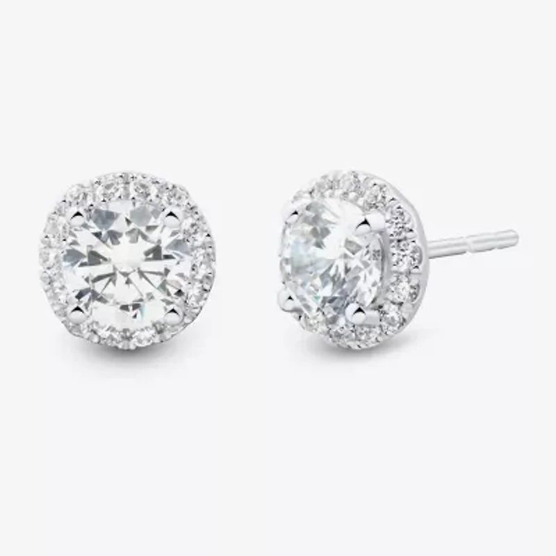 Si1-Si2,H-I 1 1/2 CT. T.W. Lab Grown White Diamond 10K White Gold 7.7mm Round Stud Earrings
