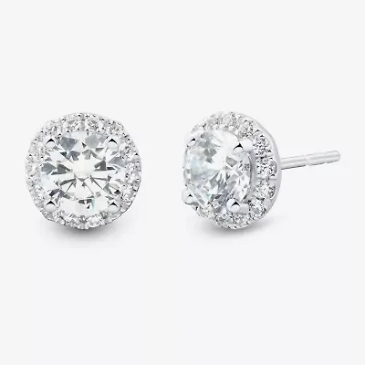Si1-Si2,H-I 1 1/2 CT. T.W. Lab Grown White Diamond 10K White Gold 7.7mm Round Stud Earrings