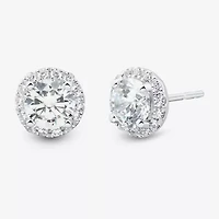 Si1-Si2,H-I 1 1/2 CT. T.W. Lab Grown White Diamond 10K White Gold 7.7mm Round Stud Earrings