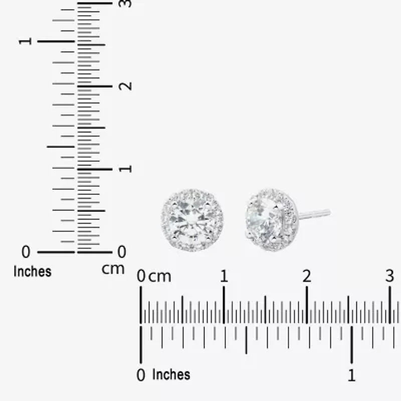 Si1-Si2,H-I 1 1/2 CT. T.W. Lab Grown White Diamond 10K White Gold 7.7mm Round Stud Earrings