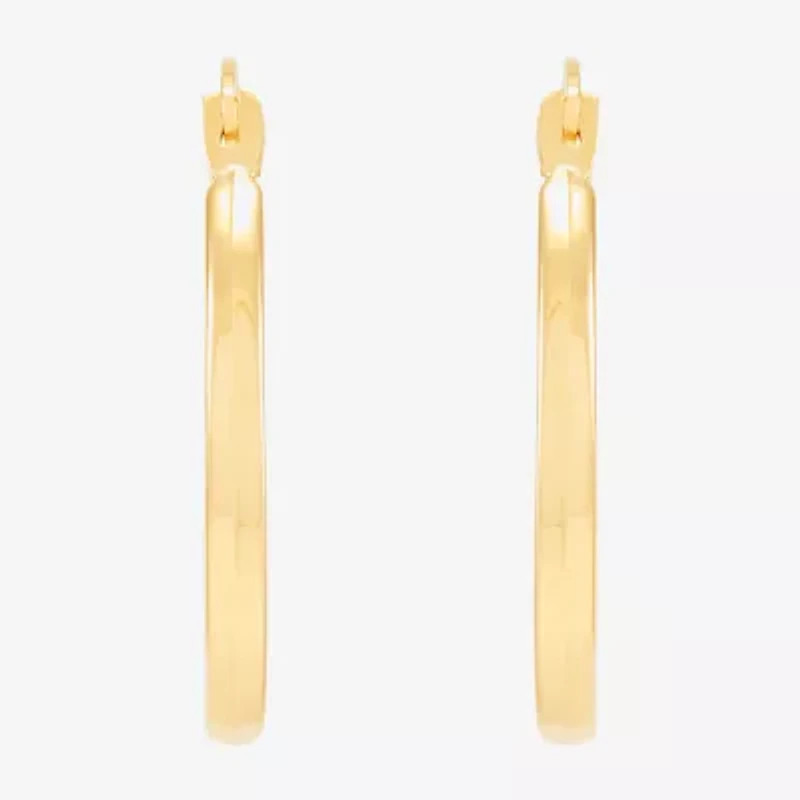 Womens 14K Gold 18mm Round Hoop Earrings