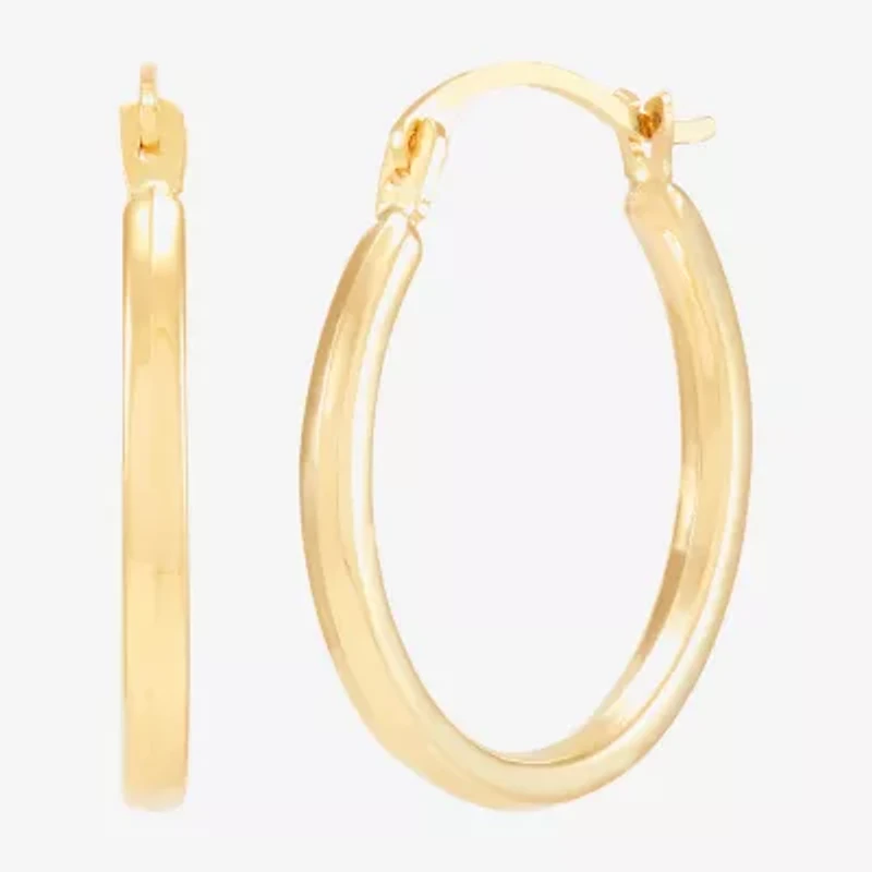 Womens 14K Gold 18mm Round Hoop Earrings