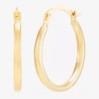 Womens 14K Gold 18mm Round Hoop Earrings