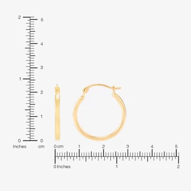 Womens 14K Gold 18mm Round Hoop Earrings