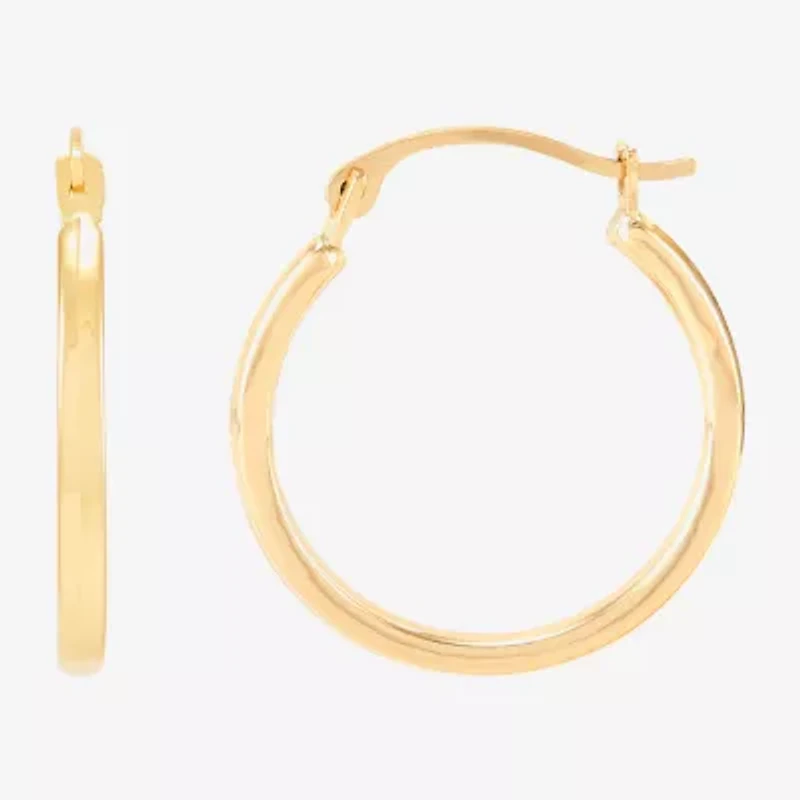 Womens 14K Gold 18mm Round Hoop Earrings